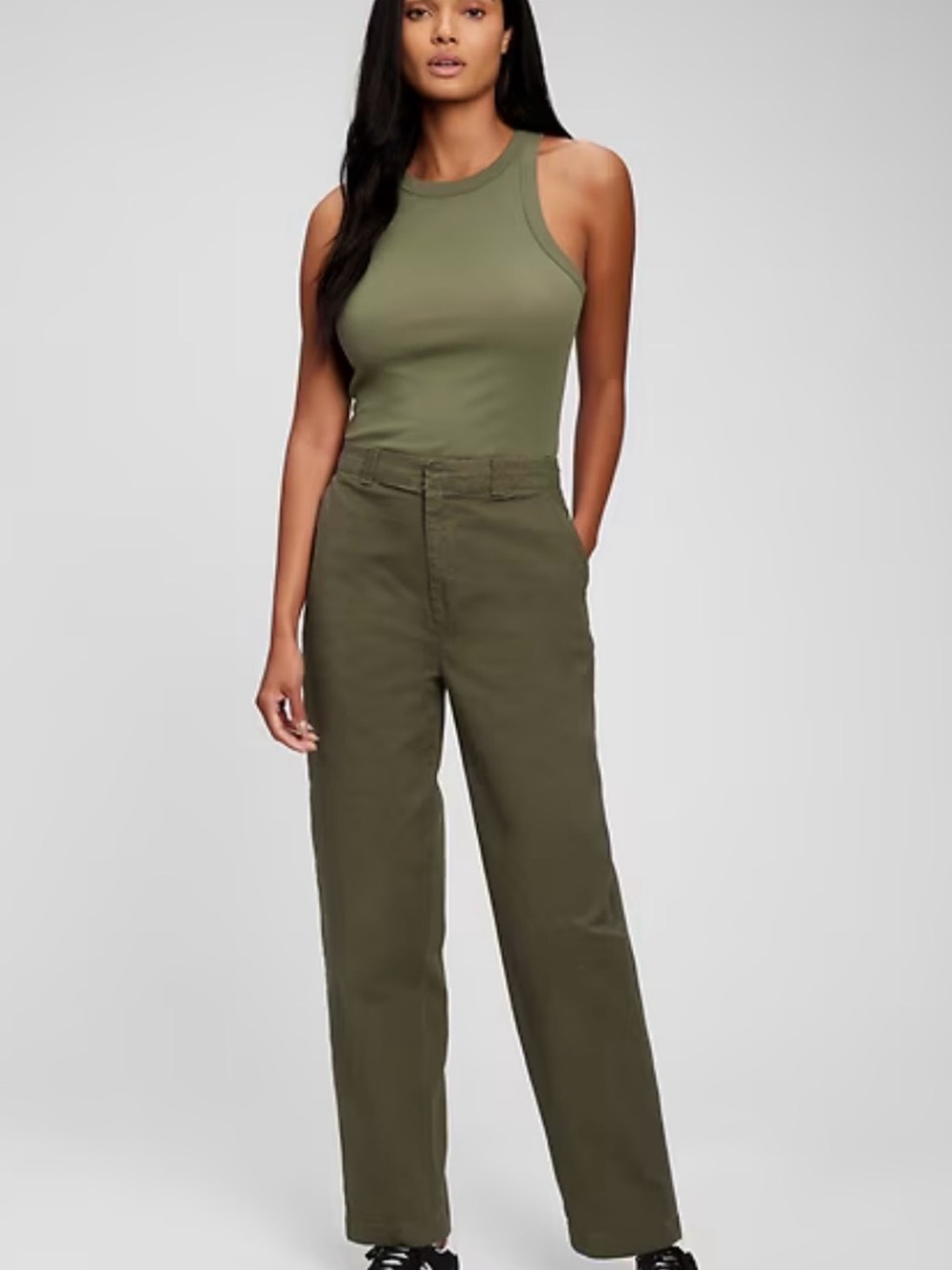 Gap Midrise Straight Up Khaki